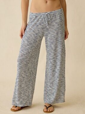 Urban Outfitters Navy & White Striped Wide-Leg Pants